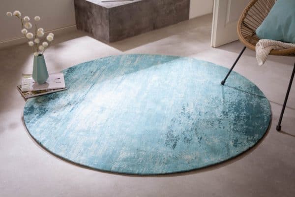 Teppich Modern Art 150cm rund tyrkysová béžová