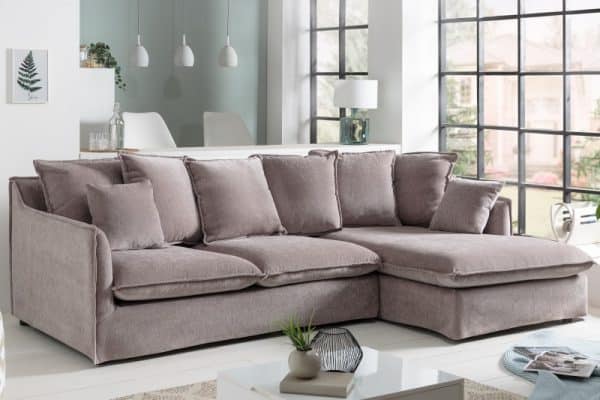 Eck-Sofa Heaven 255cm plátno taupe