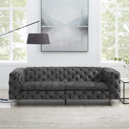 Sofa Modern Barock 240cm dunkelsivá zamat