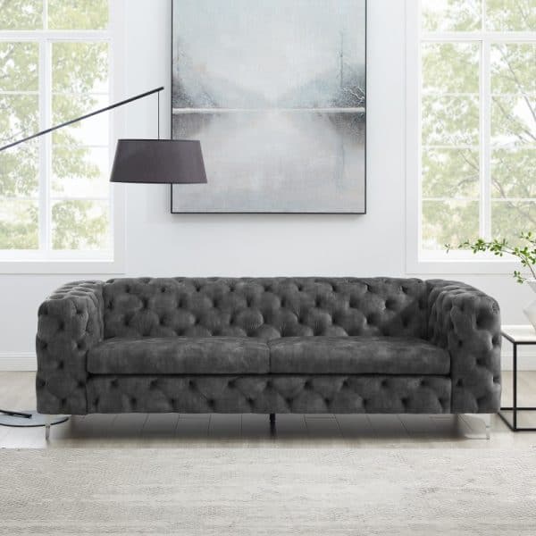 Sofa Modern Barock 240cm dunkelsivá zamat