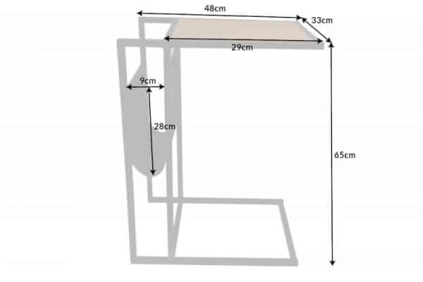 Laptoptisch Loft 47cm Ablagefläche dub