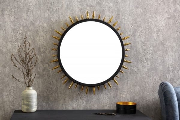 Nástenné zrkadlo Abstract 66cm čiernozlatá