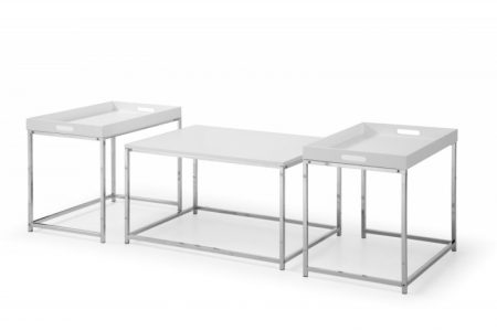 Konferenčný stolík Elements set 3ks biela stolík (podnos)