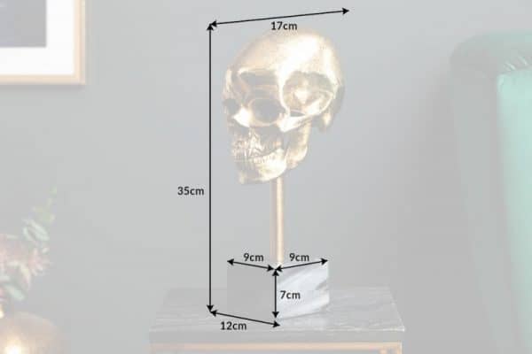 Soška Totenkopf Skull zlatá