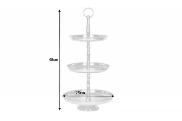 Etagere Orient 3er 48cm strieborná Hammerschlag