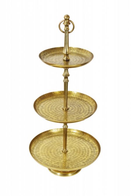 Etagere Orient 3er 65cm zlatá Hammerschlag