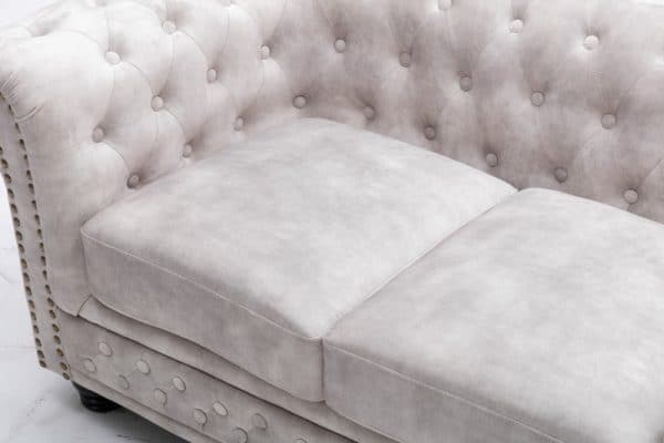 Chesterfield 2-Sitzer Sofa zamat champagner