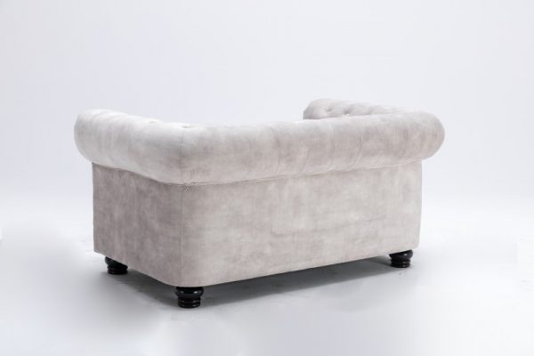 Chesterfield 2-Sitzer Sofa zamat champagner