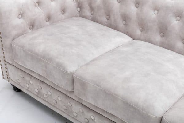 Chesterfield 3-Sitzer Sofa zamat champagner