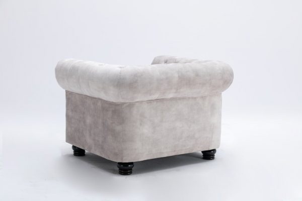 Chesterfield Kreslo zamat champagner