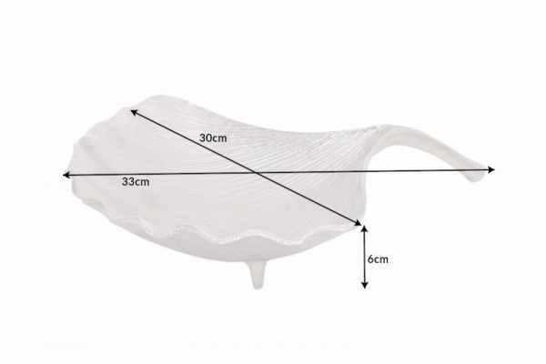 Deko Schale Ginkgo 33cm strieborná