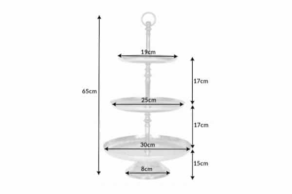 Etagere Orient 3er 65cm strieborná Hammerschlag