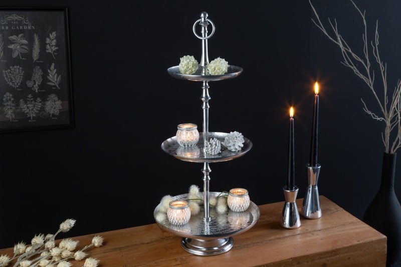 Etagere Orient 3er 65cm strieborná Hammerschlag Etagere Orient 3er 65cm strieborná Hammerschlag