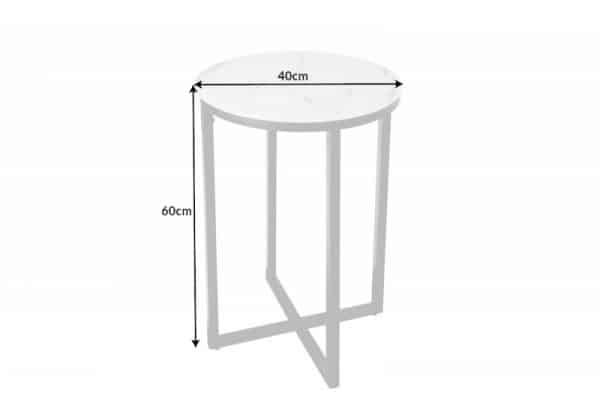 Konferenčný stolík Elegance 40cm biela mramoroptik