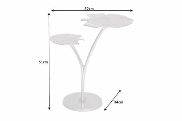 Konferenčný stolík Ginkgo leafs 56cm strieborná