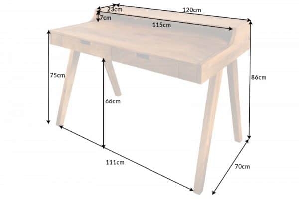 Písací stôl Monsoon saw mark 120cm Mango prírodná