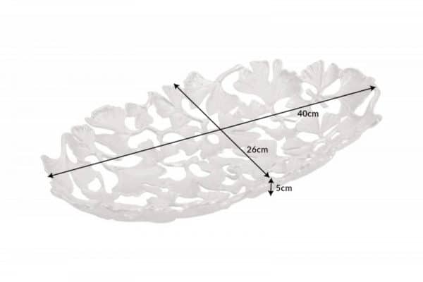 Schale Gingko leafs 40x26cm strieborná