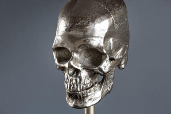 Stolová lampa Skull 56cm čierna strieborná