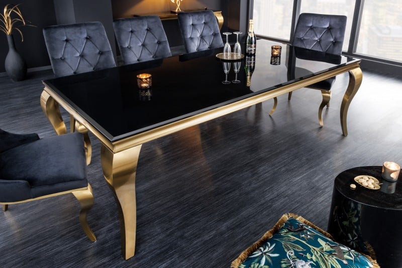 Jedálenský stôl Modern Barock 180cm čiernozlatá Opal