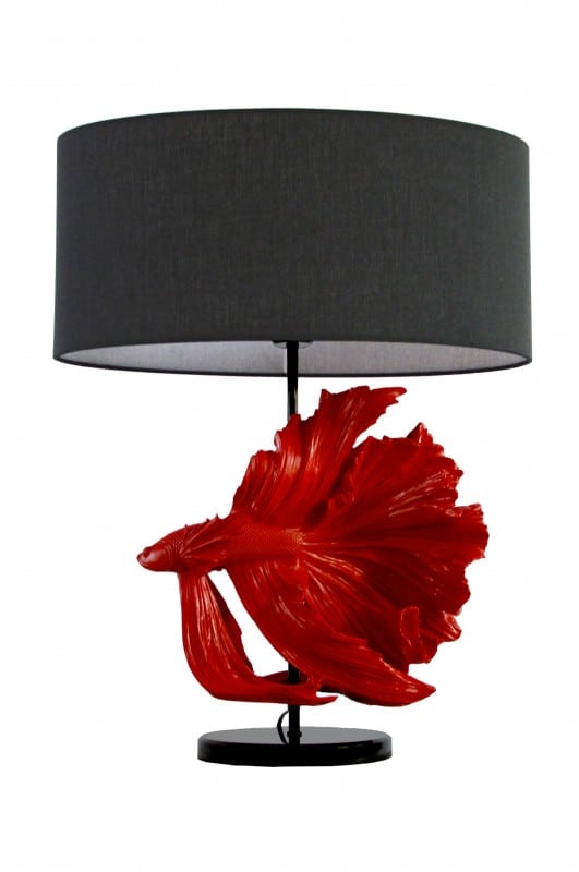 Stolová lampa Fisch Crowntail 60cm čierna červená